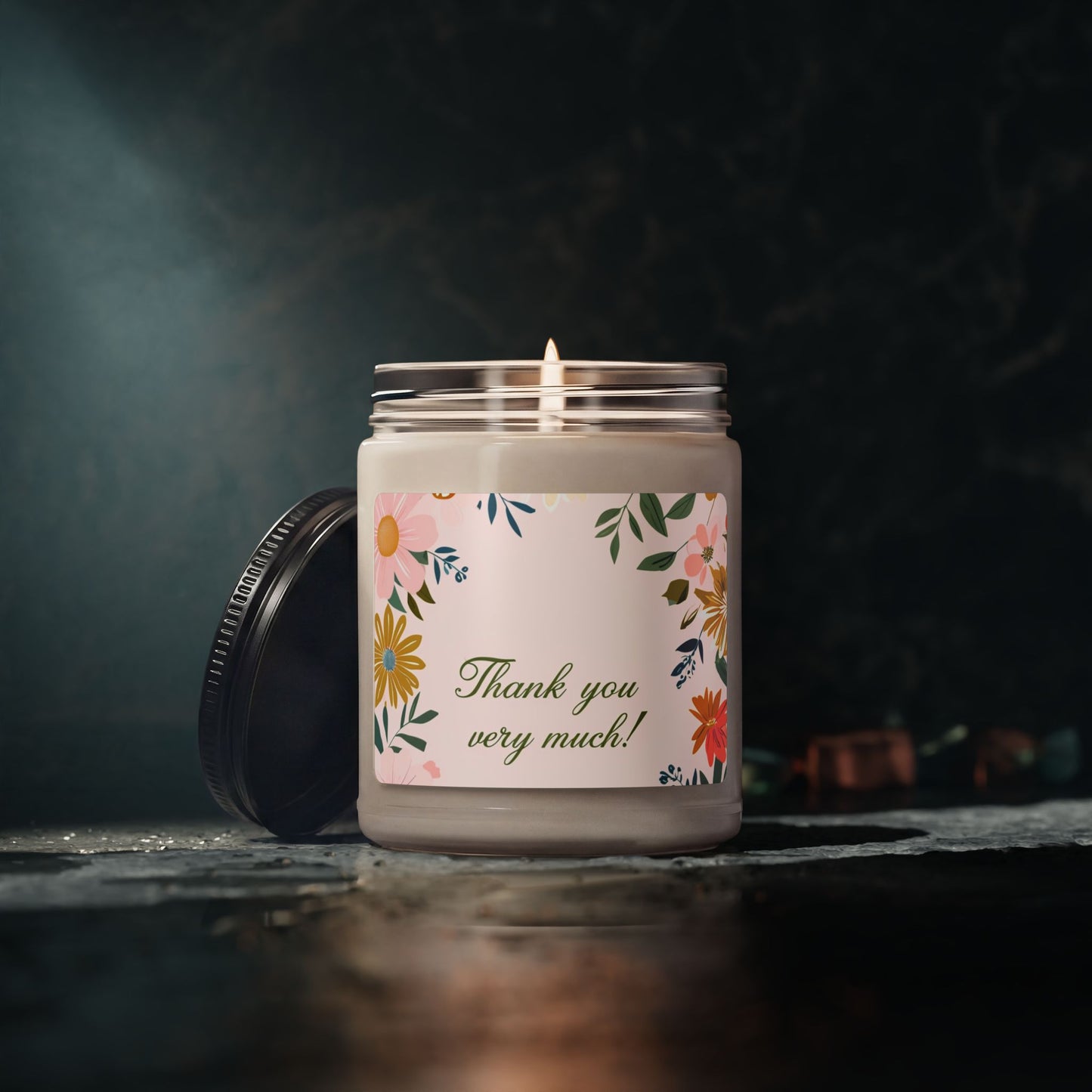 Thank You Very Much Floral Scented Soy Candle — 9oz Gift Candle for Appreciation