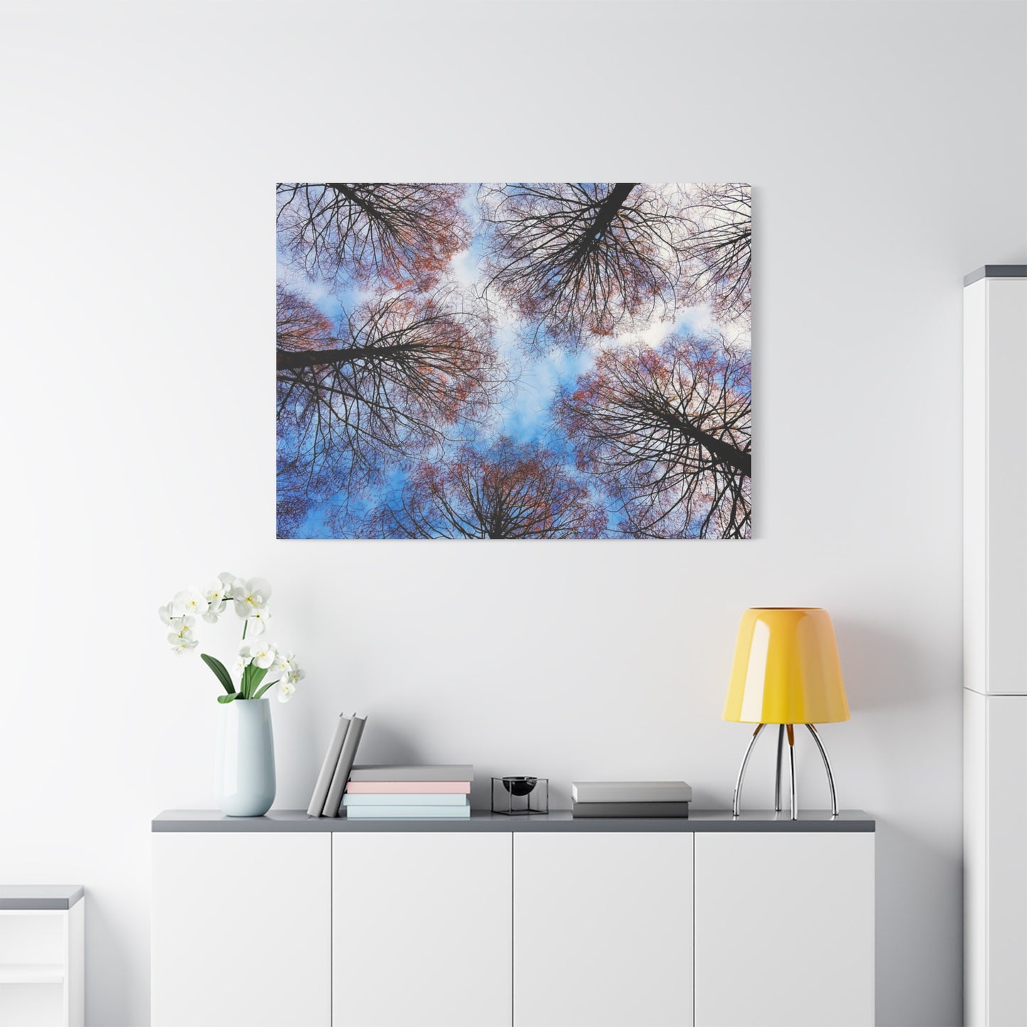 Canopy Sky Canvas Print — Winter Tree Tops Wall Art