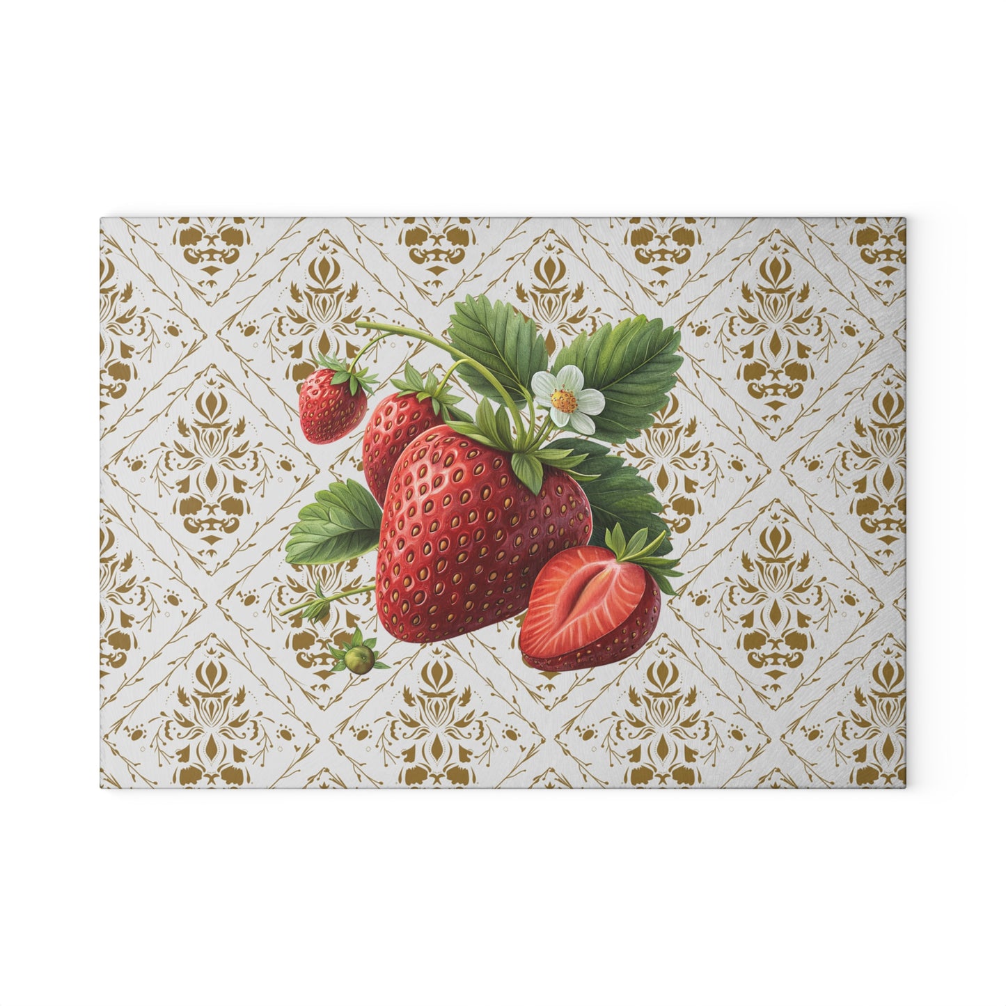 Charming Strawberry Glass Cutting Board - Perfect for Kitchens, Gifts