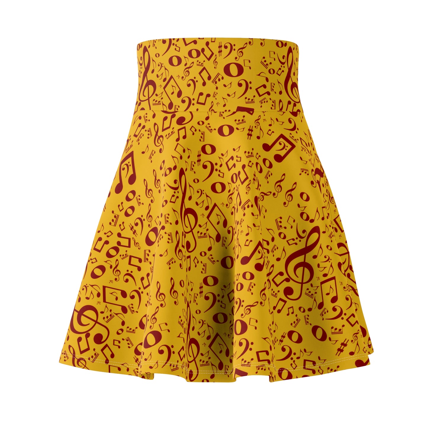 Musical Notes Skater Skirt | Fun Yellow Dance Skirt, Music Lover Gift, Festival Fashion, Summer Style, Everyday Wear