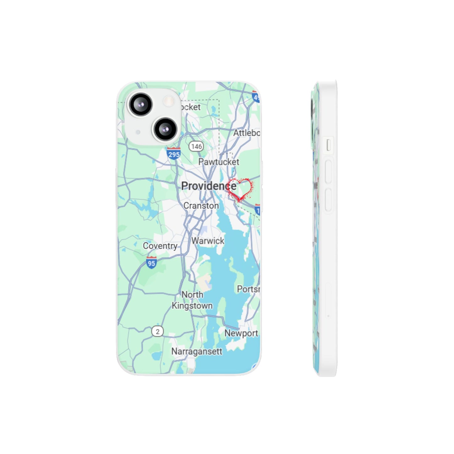 Providence Heart Map Phone Case - Custom Flexible Smartphone Protector, Gift for Her, Map Lover's Accessory, Personalized Case, Travel [...]