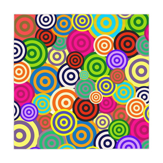 Colorful Retro Tablecloth, Vibrant Dining Decor, Boho Home Accessory, Fun Party Table Cover, Rainbow Table Decoration