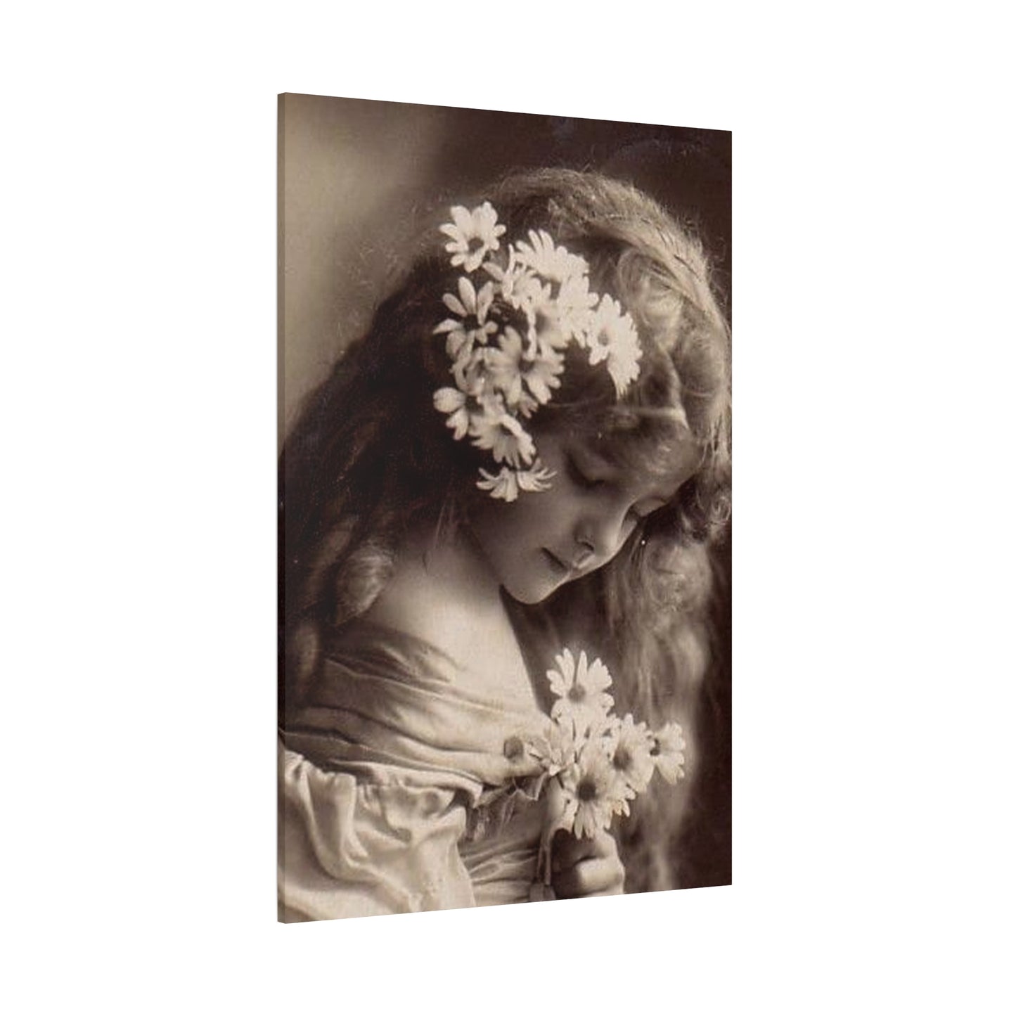 Vintage Floral Portrait Canvas