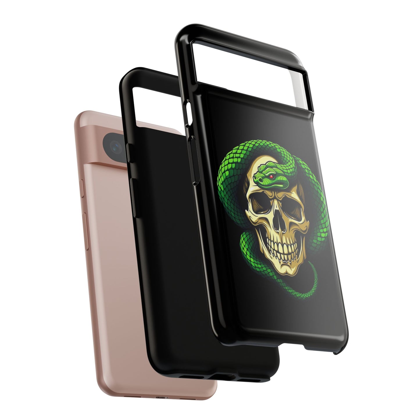 Skull & Snake Phone Case | Tough Cases, Protective Cover, Edgy Phone Accessories, Gothic Gift, Halloween Decor