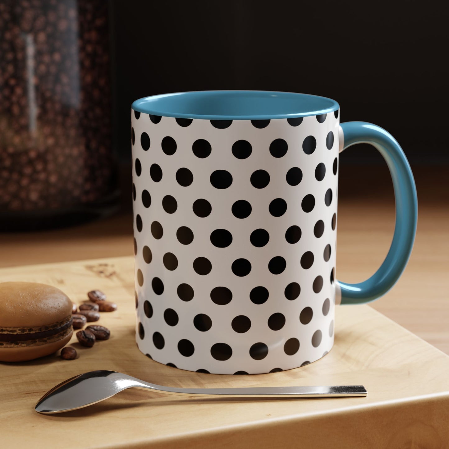 Elegant Polka Dot Mug - Stylish Coffee Cup for Home, Office, Gift for Birthdays, Anniversaries, Holidays, Unique Drinkware