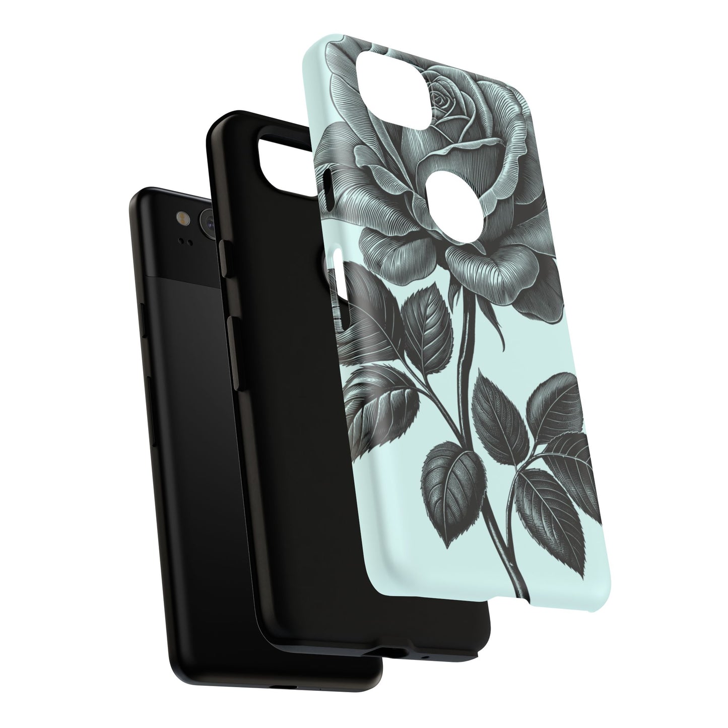 Elegant Floral Phone Case, Tough Cases for iPhones, Black Rose Design, Gift for Her, Stylish Phone Cover, Birthday Gifts