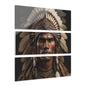 Native American Acrylic Print Triptych, Wall Art, Home Decor, Ethnic Art, Indian Portrait, Unique Gift