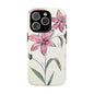 Floral Phone Case with Elegant Pink Lilies, Cute Floral Accessories, Phone Protection, Gift for Her, Stylish Cell Phone Cover