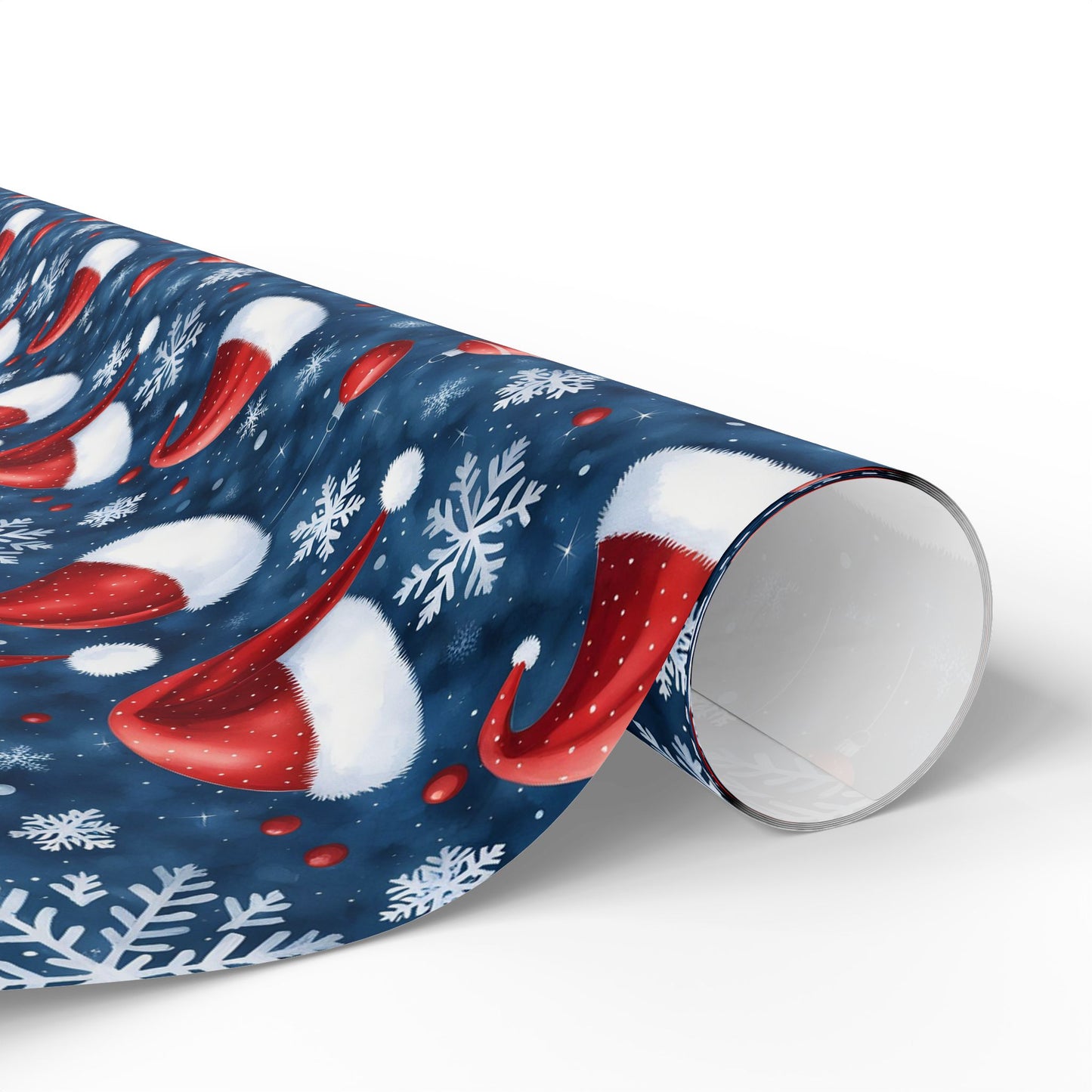 Christmas Santa Hat Wrapping Paper Roll — Festive Snowflake Gift Wrap