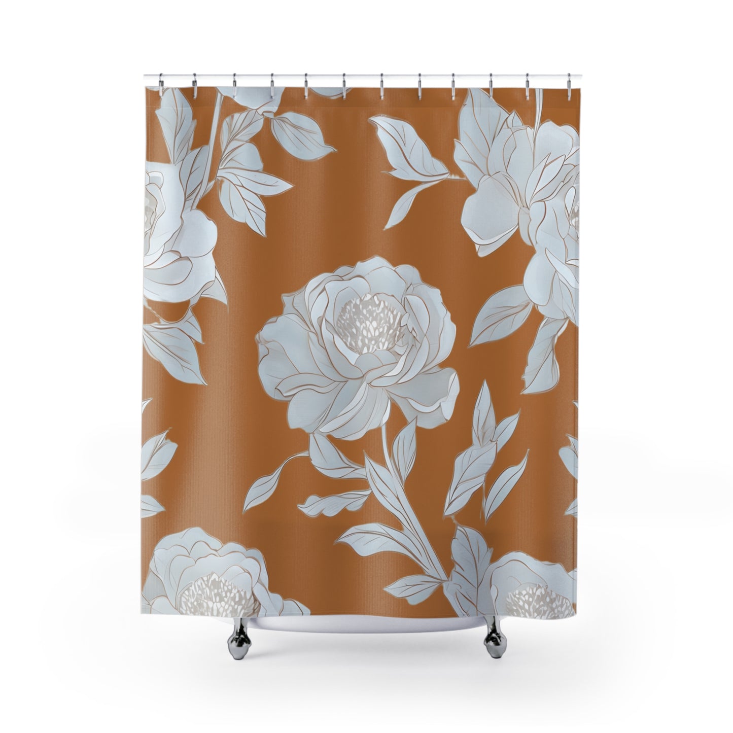 Elegant Floral Shower Curtain Cozy Home Decor
