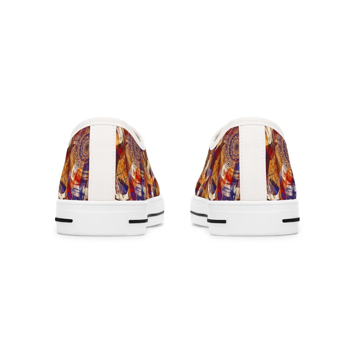 Abstract Mosaic Low Top Sneakers — Women's Artistic Casual Shoes