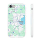 Boston Map Flexi Case for iPhone, Custom Location Phone Case, Unique Gift, Boston Heart Design, Travel Lover Accessory