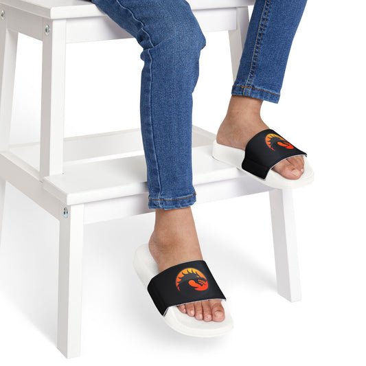 Youth Dragon Print Sandals, Fun Summer Footwear, Beachwear, Playful Slide Sandals, Casual Outdoor Shoes, Kids Summer Shoes