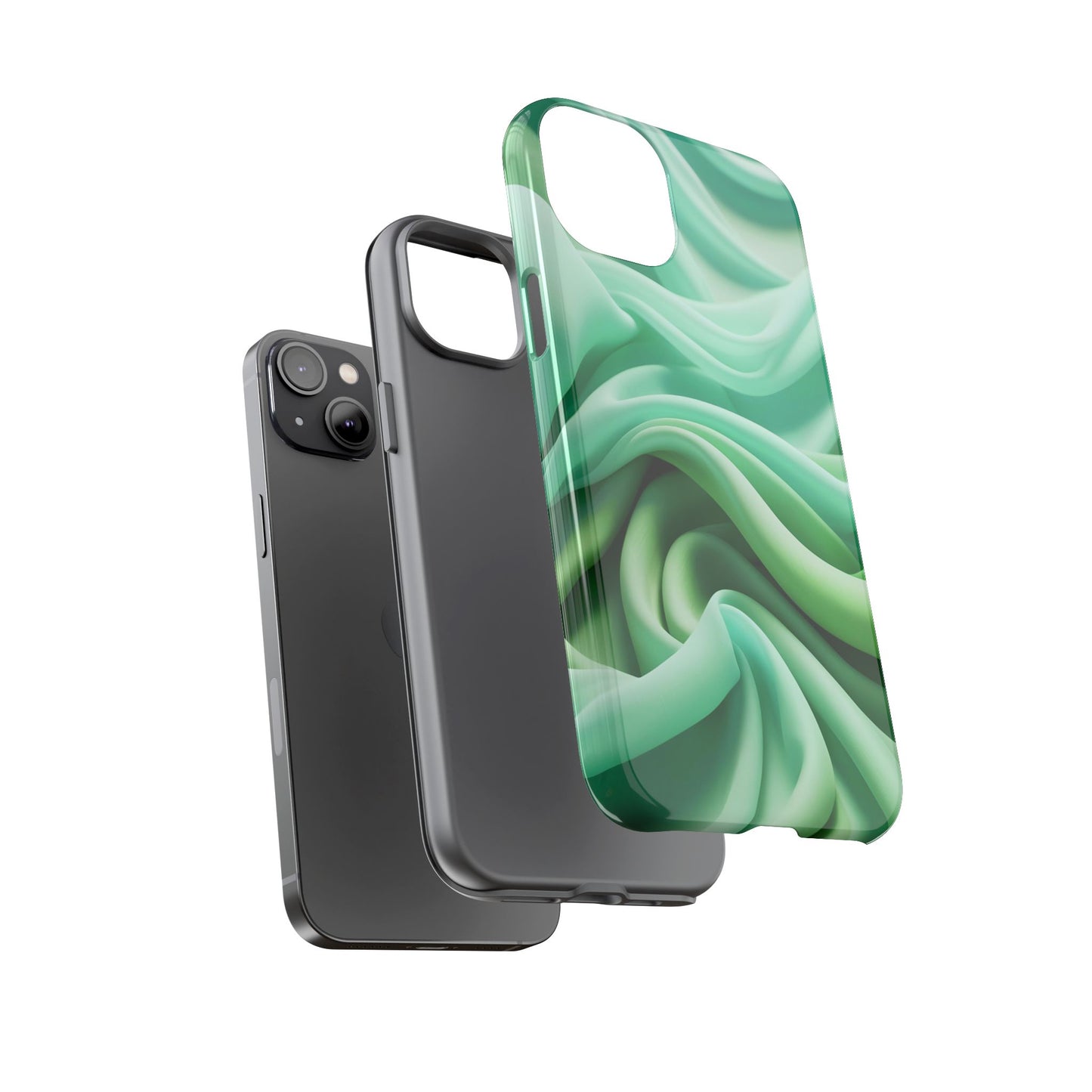 Stylish Phone Case, Tough Case, Green Abstract Design, Cell Phone Cover, Unique Gift, Trendy Accessory