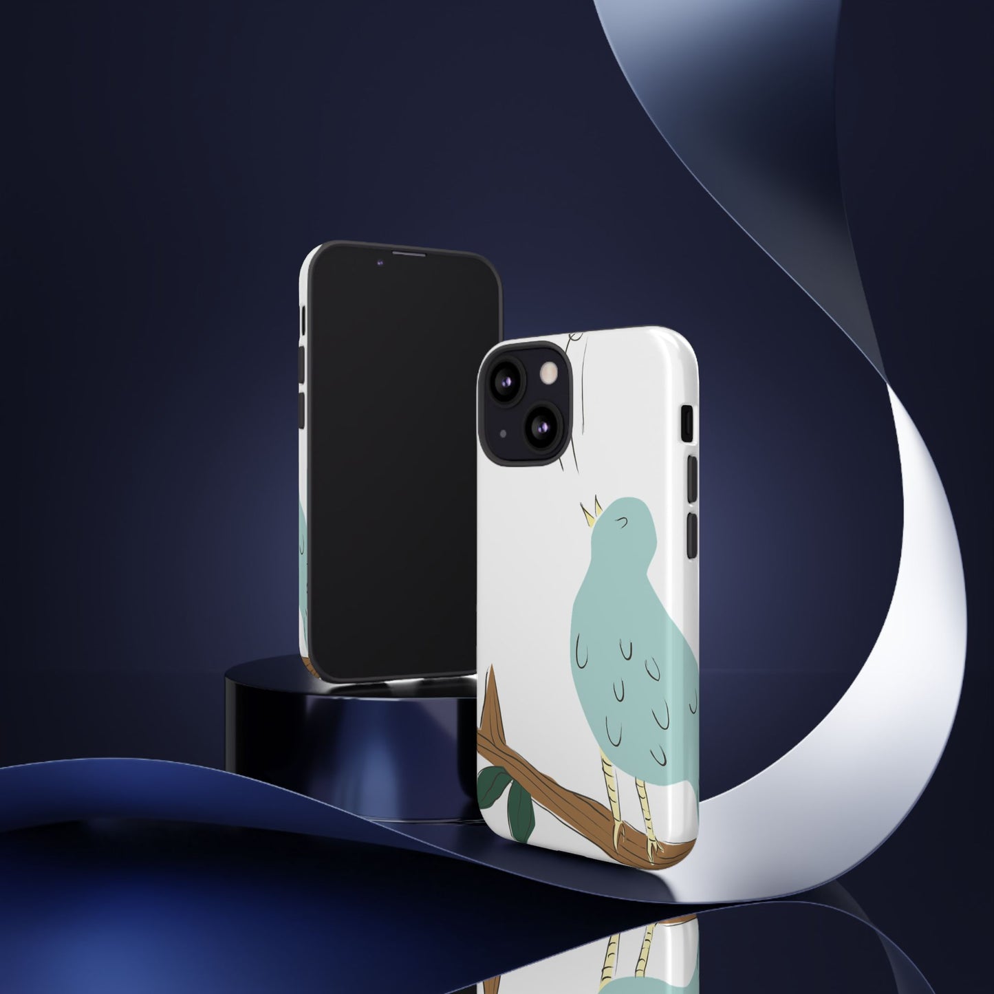 Birdsong Phone Case — Cute Blue Bird on Branch Protective Case