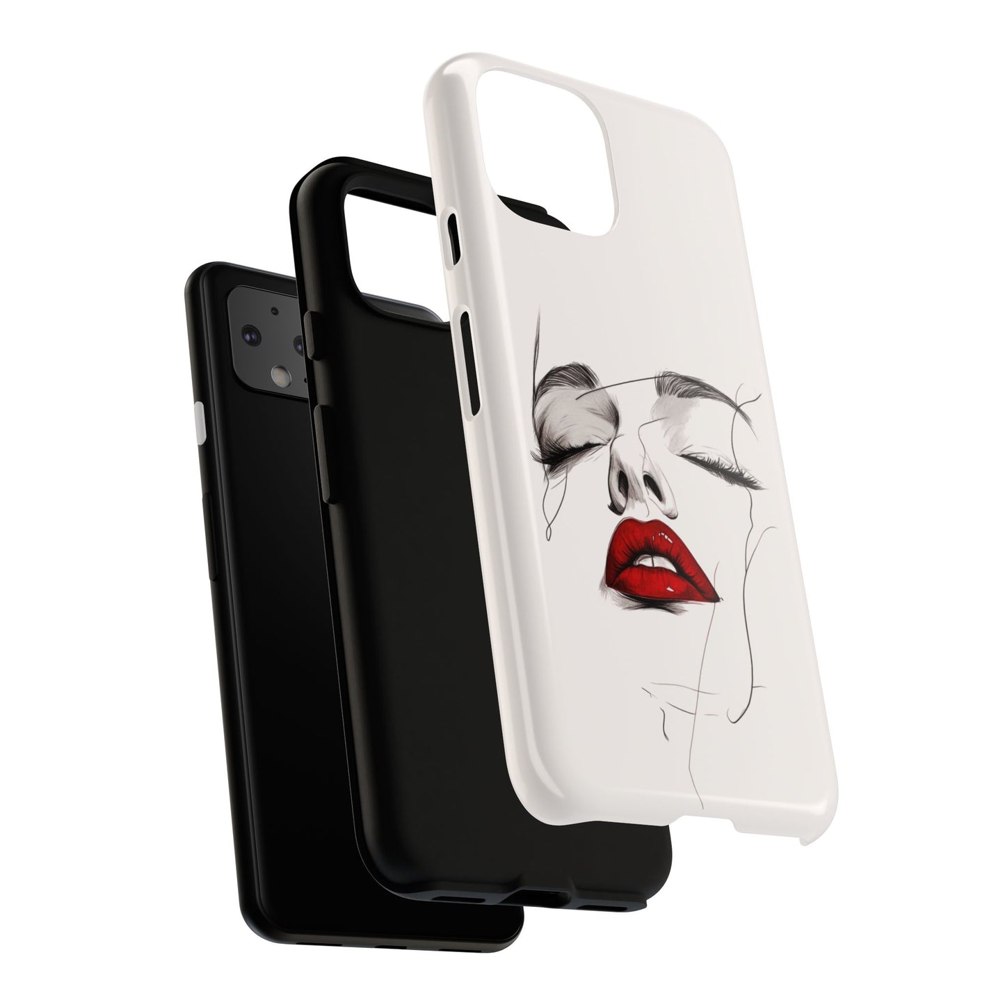 Stylish Phone Case with Artistic Lip Design, Femme Tech Accessory, Trendy Device Cover, Gift for Her, Unique Phone Accessories