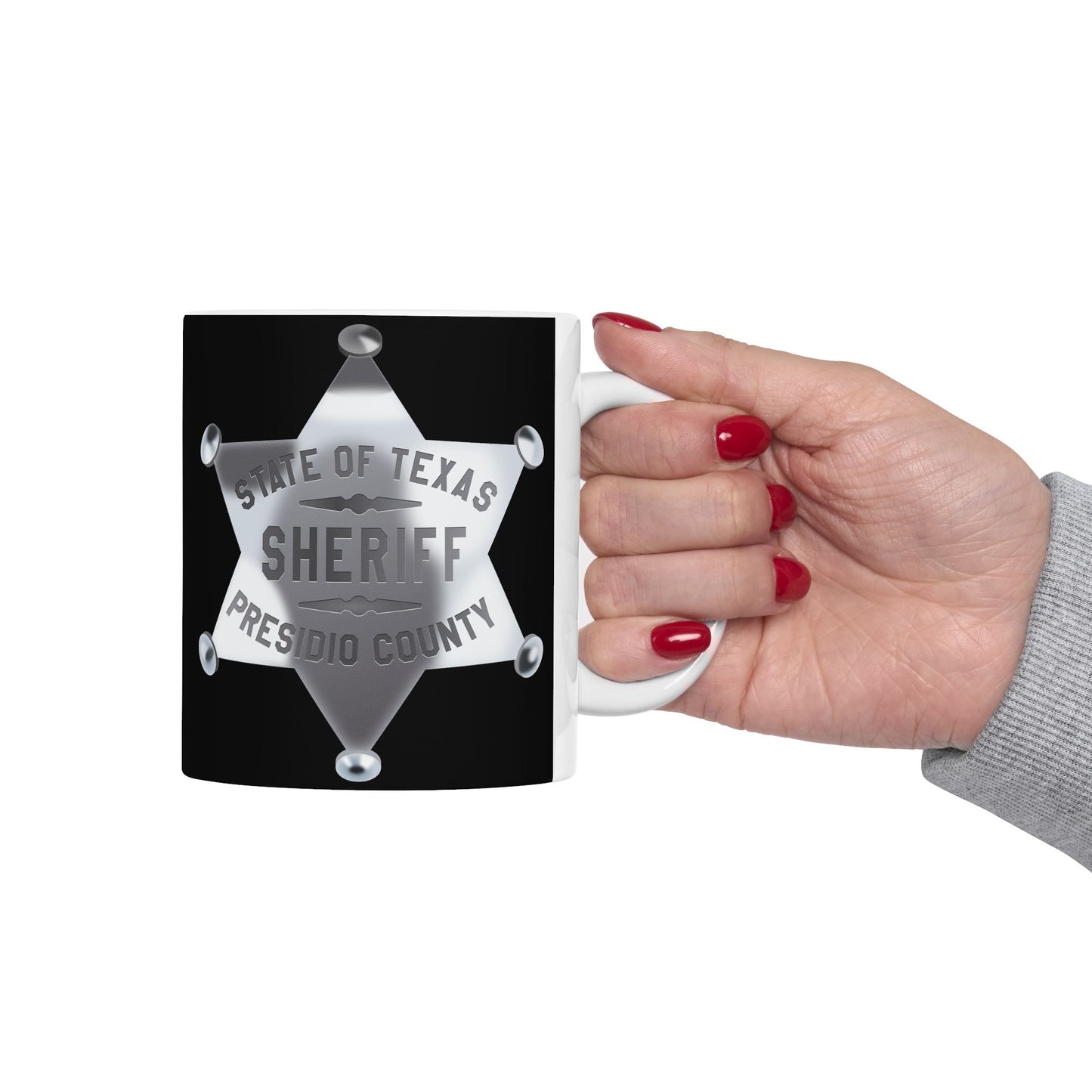 Sheriff's Office Ceramic Mug, Law Enforcement Gift, Sheriff Star Coffee Cup, Police Support Mug, Funny Sheriff Present