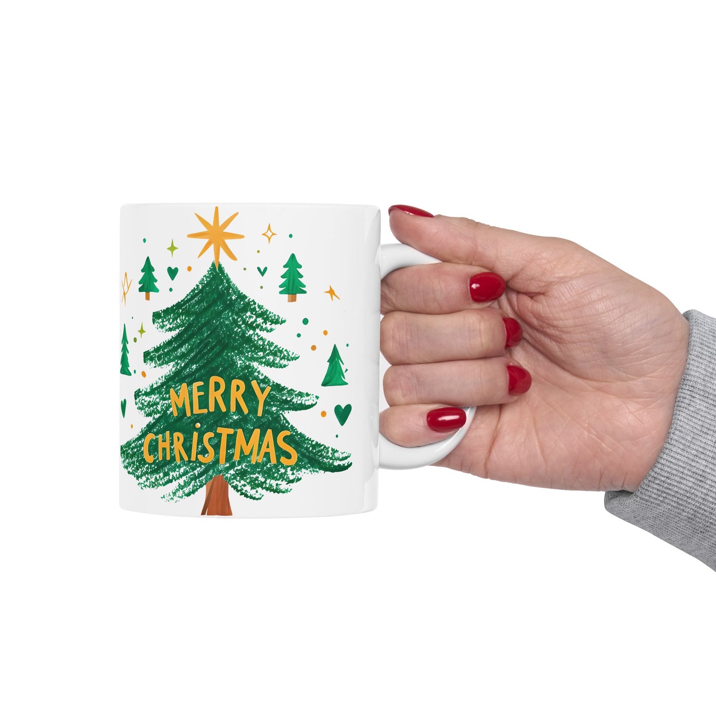 Festive Christmas Ceramic Mug | Holiday Coffee Cup, Hand-painted Design, Gift for Him, Her, Family, Friends, Winter Wonderland