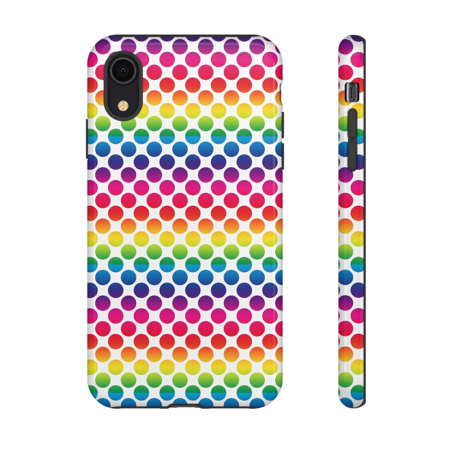 Rainbow Dot Phone Case, Colorful Phone Cover, Fun Phone Accessory, Gift for Friends, Trendy Mobile Case