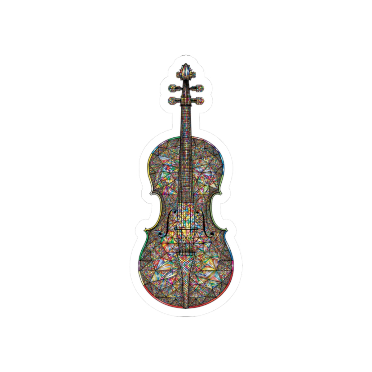 Colorful Violin Kiss-Cut Stickers | Artistic Music Decor, Laptop Stickers, Instrument Lover Gifts, Scrapbooking Supplies, Violin Art