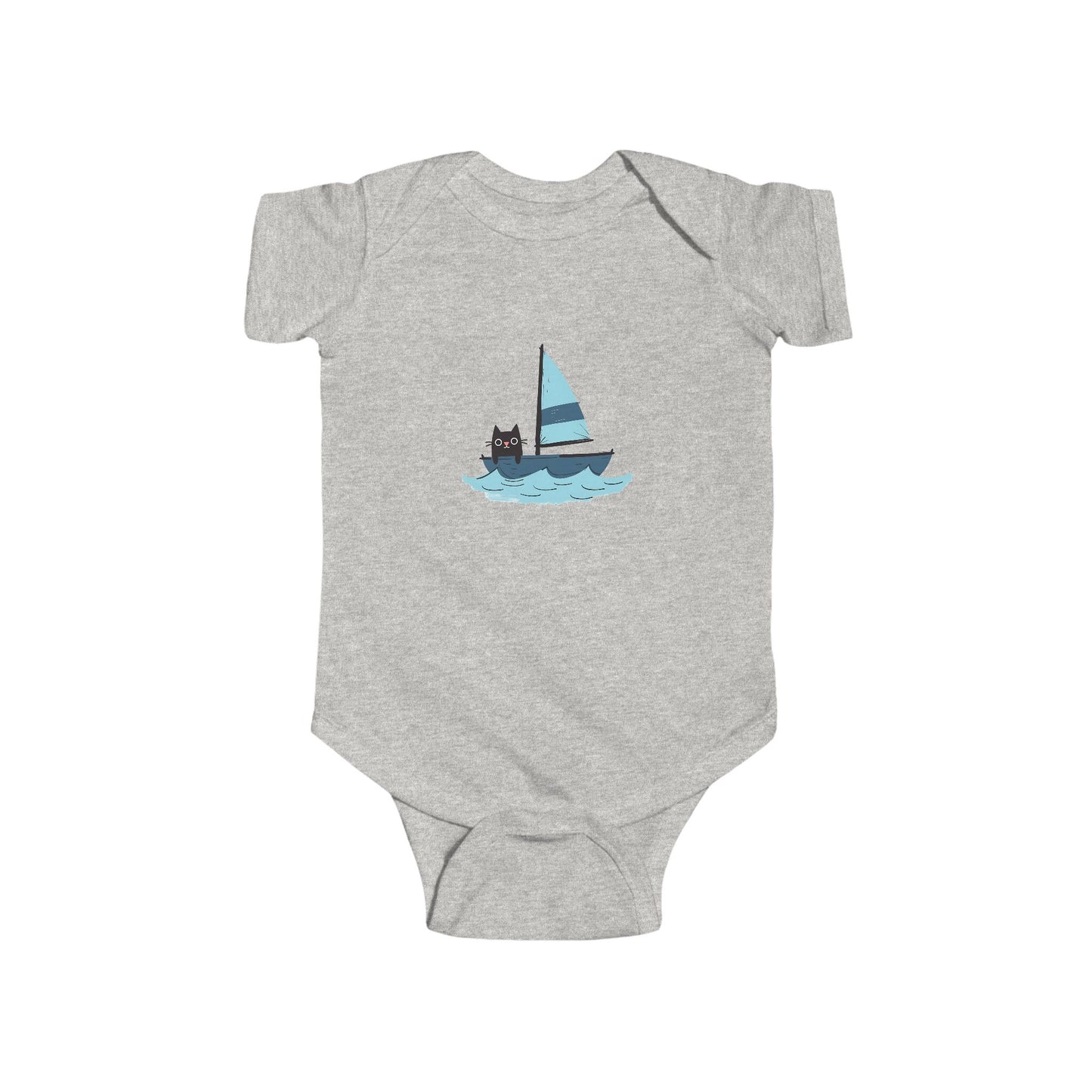 Nautical Cat Baby Bodysuit, Cute Baby Outfit, Infant Sailing Gift, Newborn Clothes, Adorable Baby Onesie, Unique Baby Shower Present