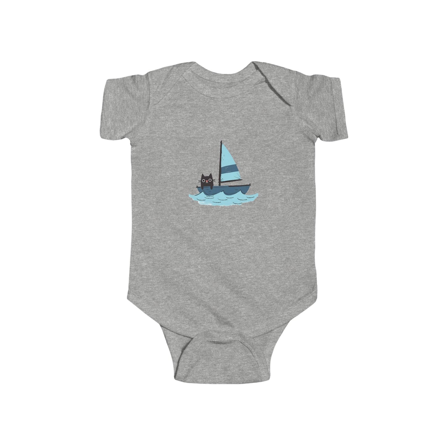 Nautical Cat Baby Bodysuit, Cute Baby Outfit, Infant Sailing Gift, Newborn Clothes, Adorable Baby Onesie, Unique Baby Shower Present