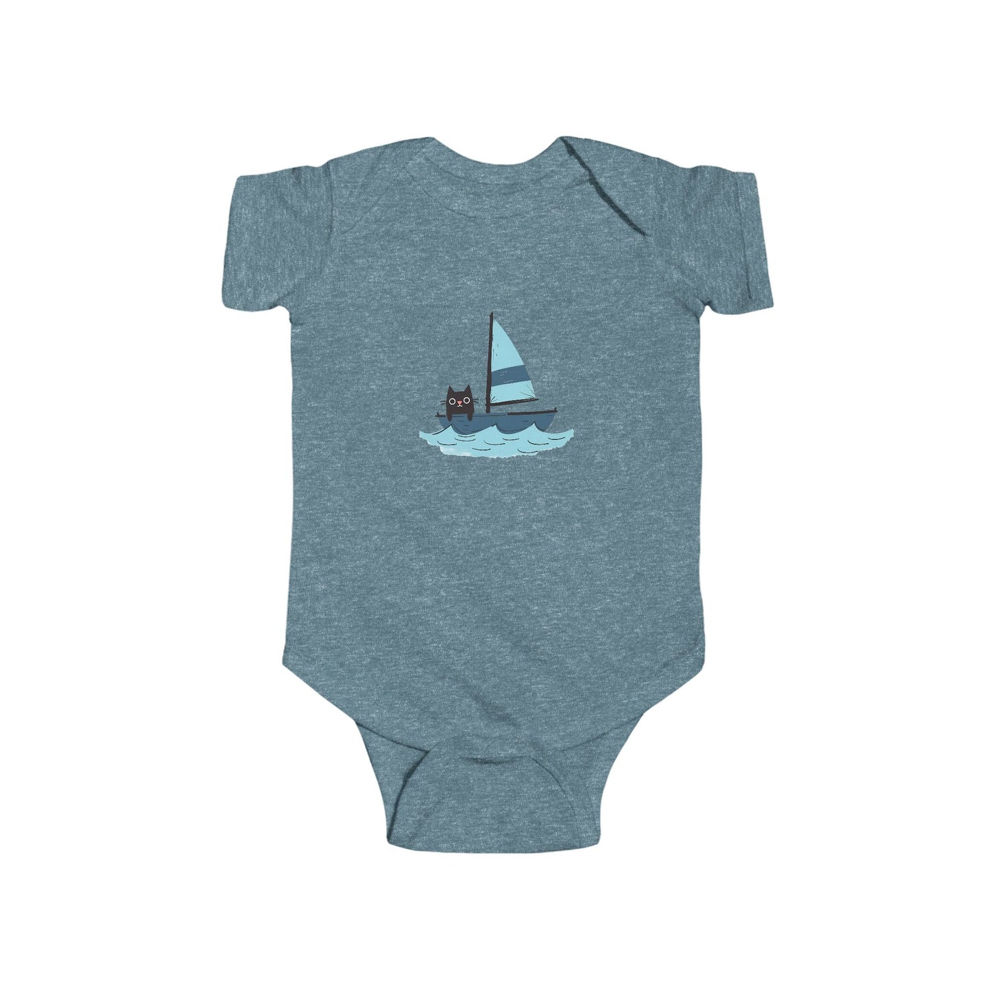 Nautical Cat Baby Bodysuit, Cute Baby Outfit, Infant Sailing Gift, Newborn Clothes, Adorable Baby Onesie, Unique Baby Shower Present