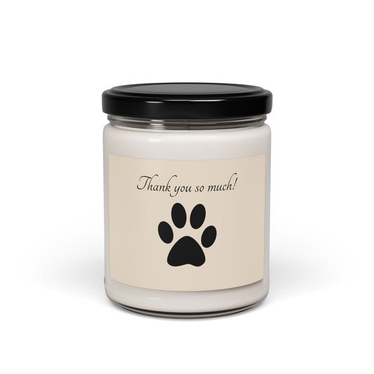 Soy Candle — "Thank You So Much" Paw Print (9 oz)