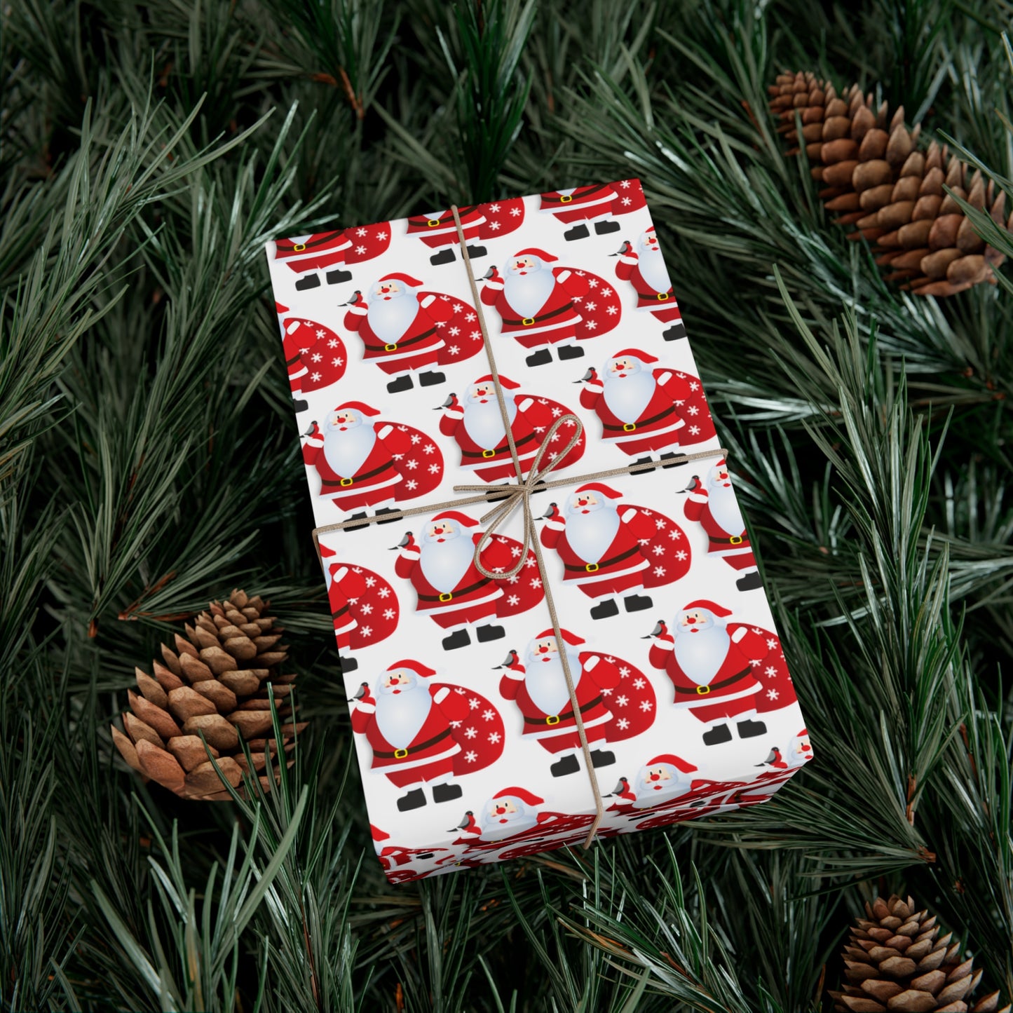 Festive Santa Gift Wrap Paper | Wrapping for Holidays, Christmas, Birthdays, Party Decor, Eco-Friendly Gift Wrap