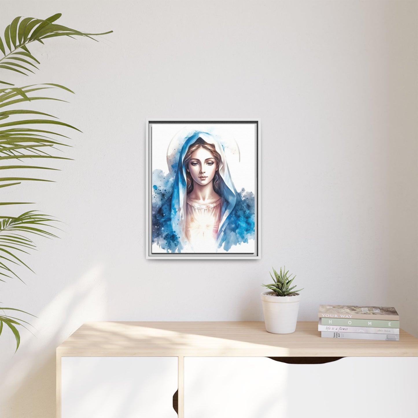 Framed Canvas Art Print, Spiritual Decor, Religious Artwork, Wall Decor, Gift for Faith, Elegant Home Decoration