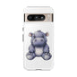Cute Hippo Phone Case, Unique Tough Cases, Animal Lover Gift, Cute Animal Design, Baby Animal Phone Accessory