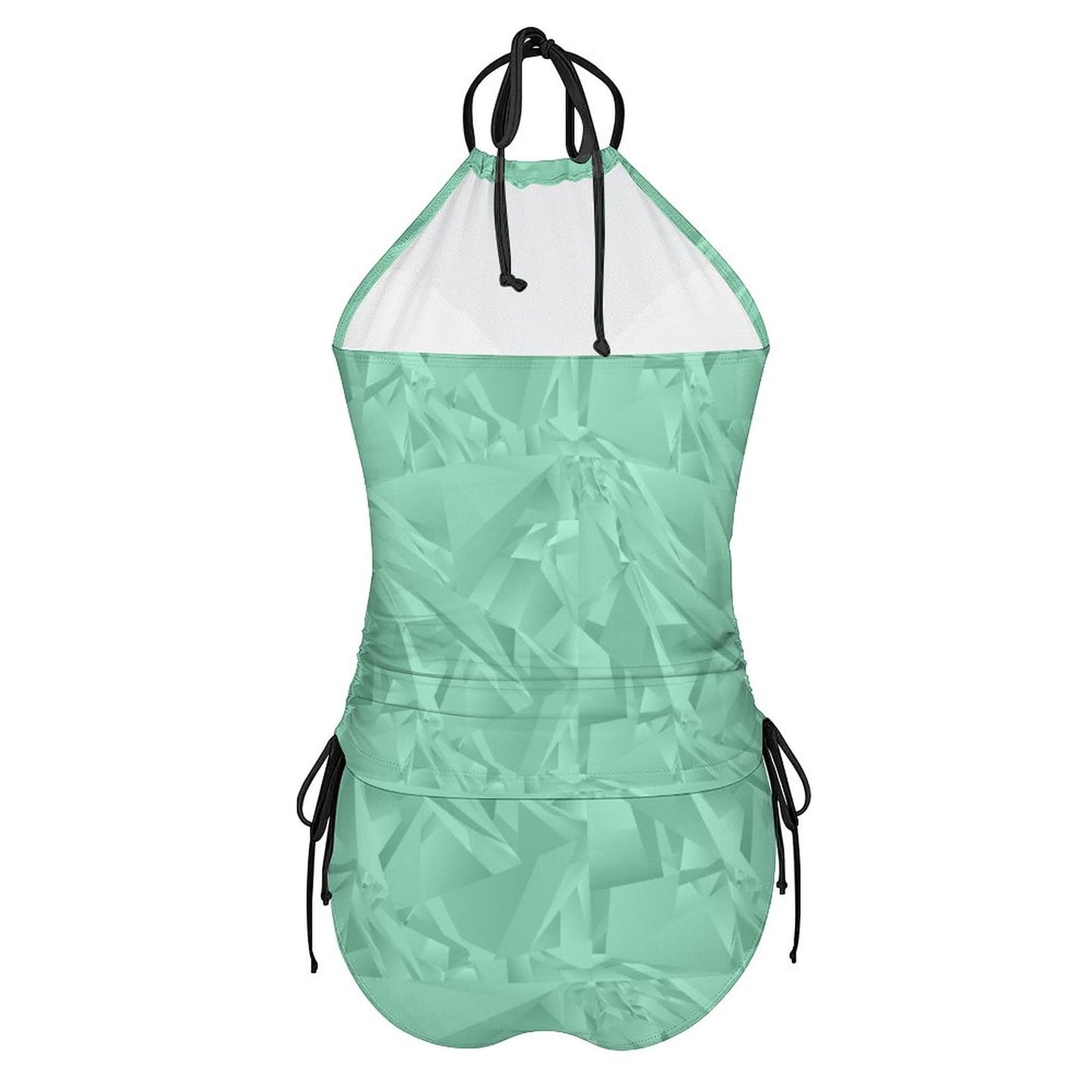2-Piece Women's Tankini Set with High Neck Halter Top Teal