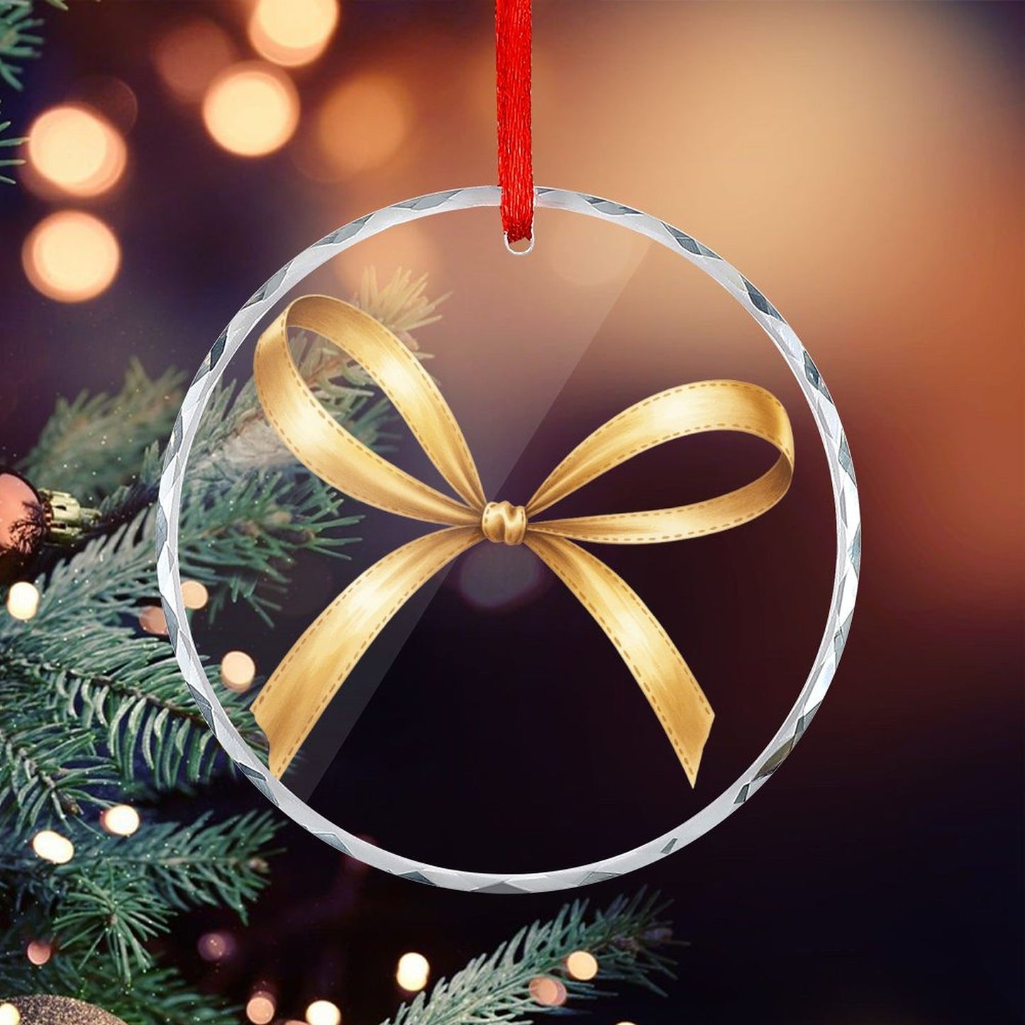 Glass Circular Ornament Pendant