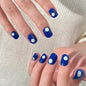 press on nails blue small daisy nails piece wholesale finished fake nails removable nails piece nails piece nails piece