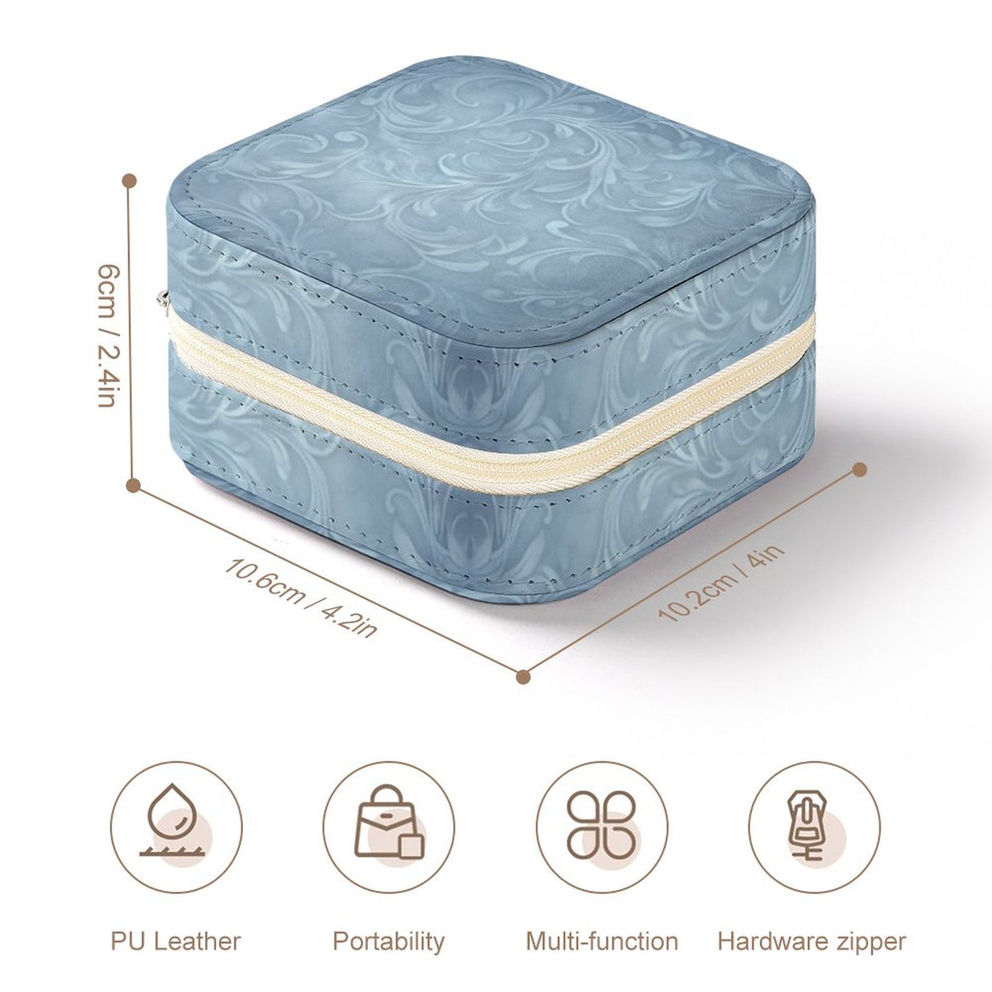 Box Organizer for Jewelry - Blue Swirls