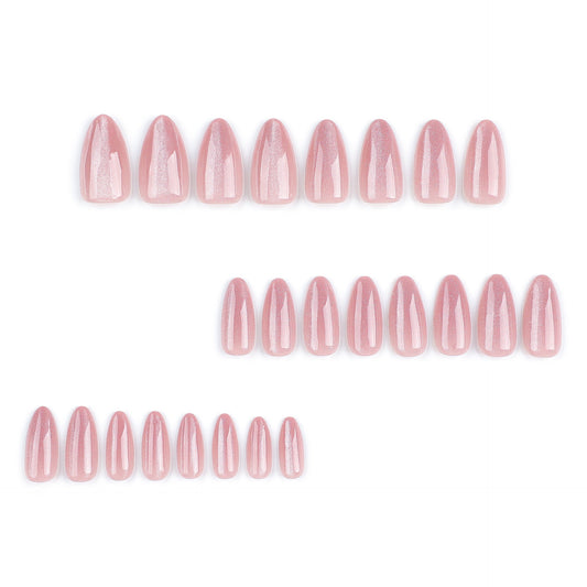 removable nail art finished product naked pink girl nail art piece cat eye bright color wholesale 365nails – Image 2