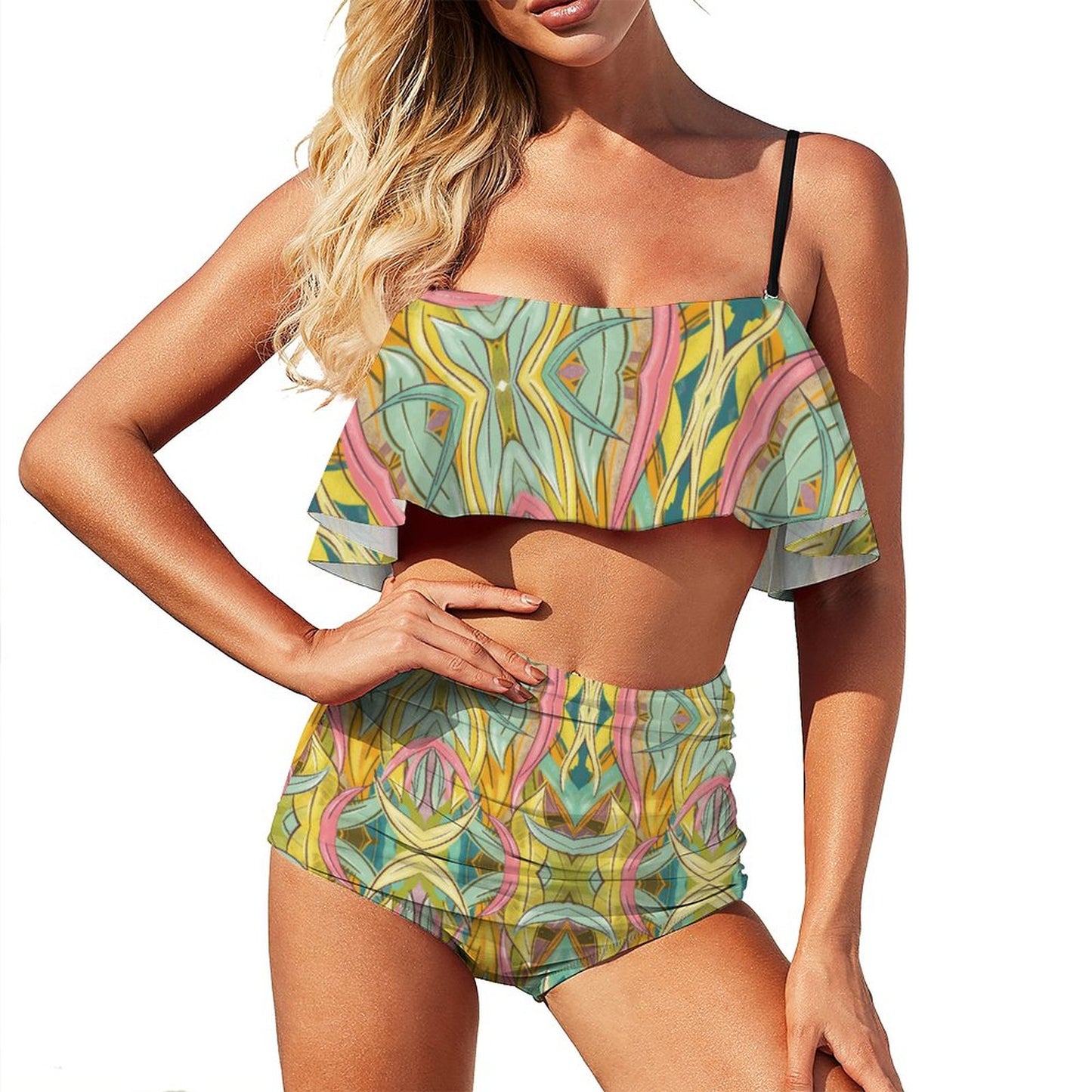 2-Piece Ruffle Tankini Swimsuit