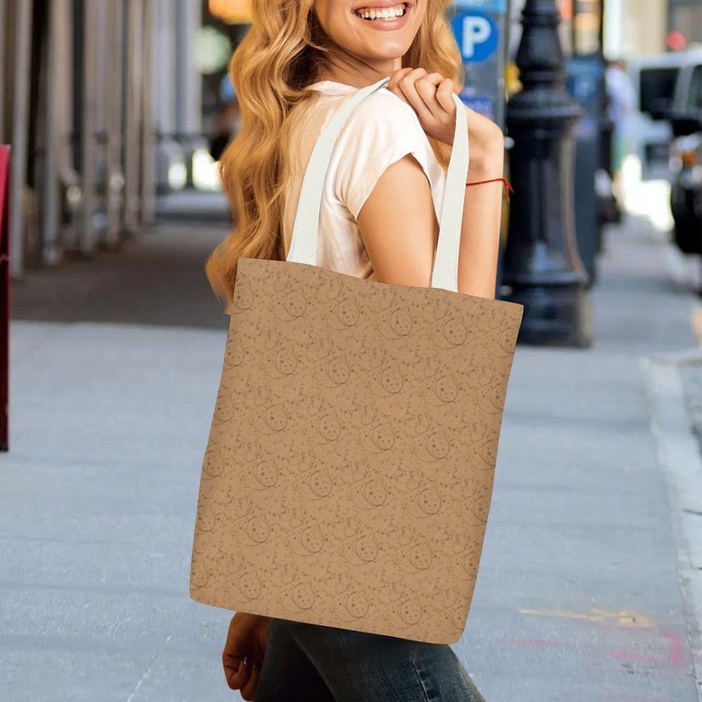 Canvas Material Tote Bags with Interior Pocket (Dual-sided Printing)