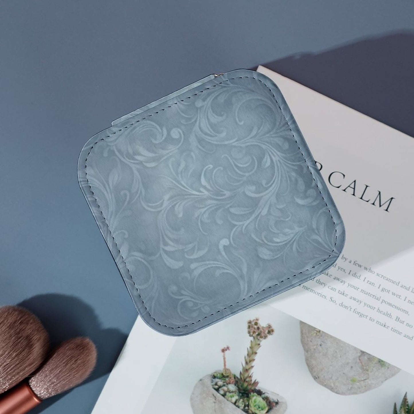 Box Organizer for Jewelry - Blue Swirls