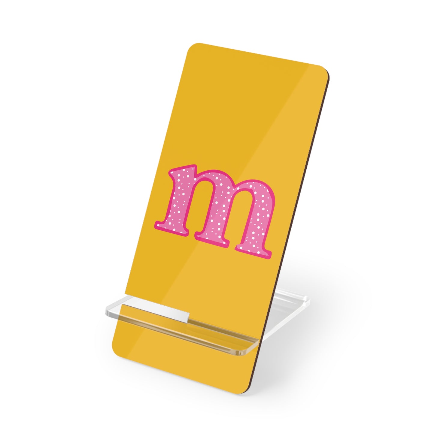 Personalized Smartphone Display Stand, Cute Mobile Holder, Desk Accessory, Yellow Phone Stand, Custom Phone Holder for Gifts