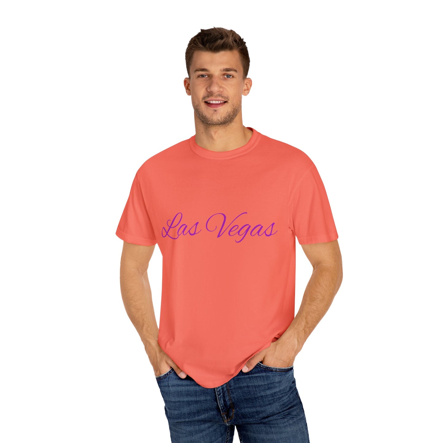 Las Vegas Floral Unisex Garment-Dyed T-Shirt | Vacation Tee, Travel Shirt, Summer Outfit, Gift for Travelers, Retro Las Vegas Design