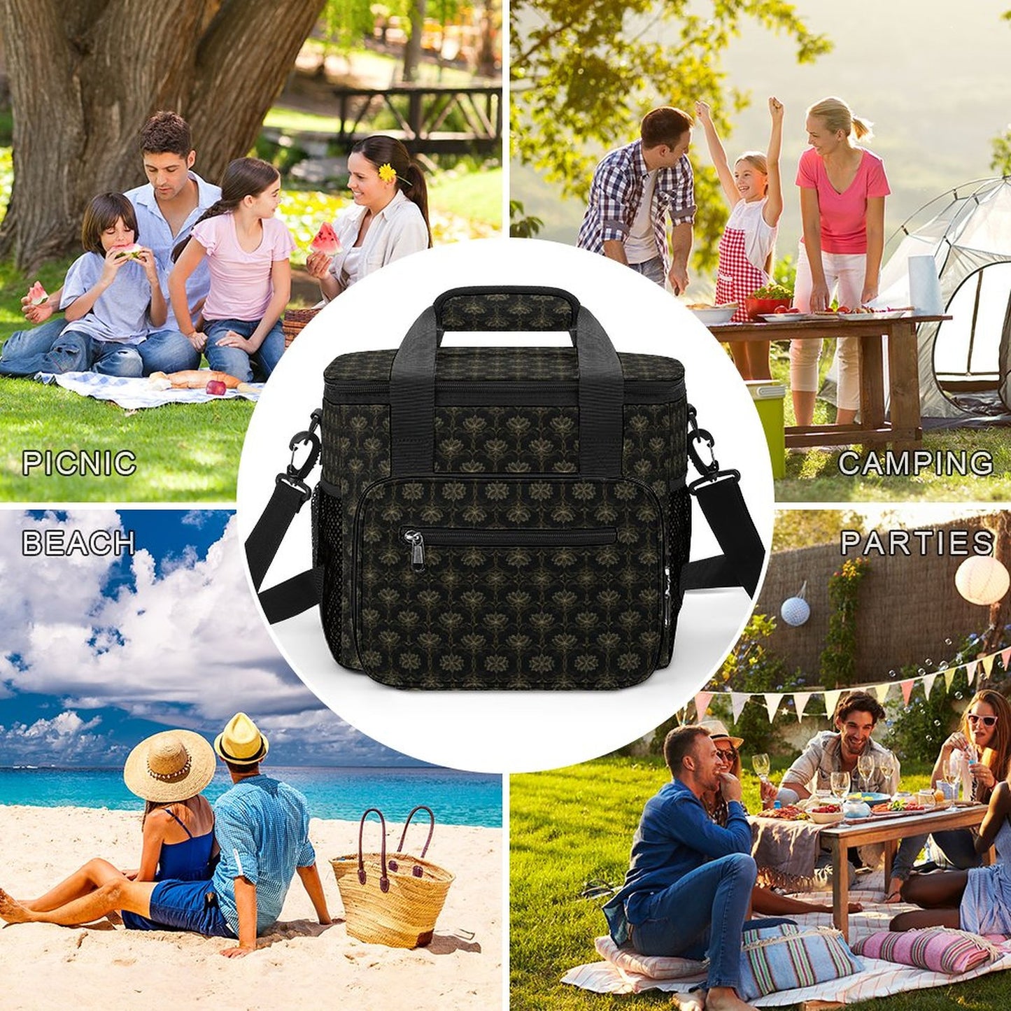 30 Can Collapsible Insulated Cooler Bag with Shoulder Strap A020 (All-Over Printing)