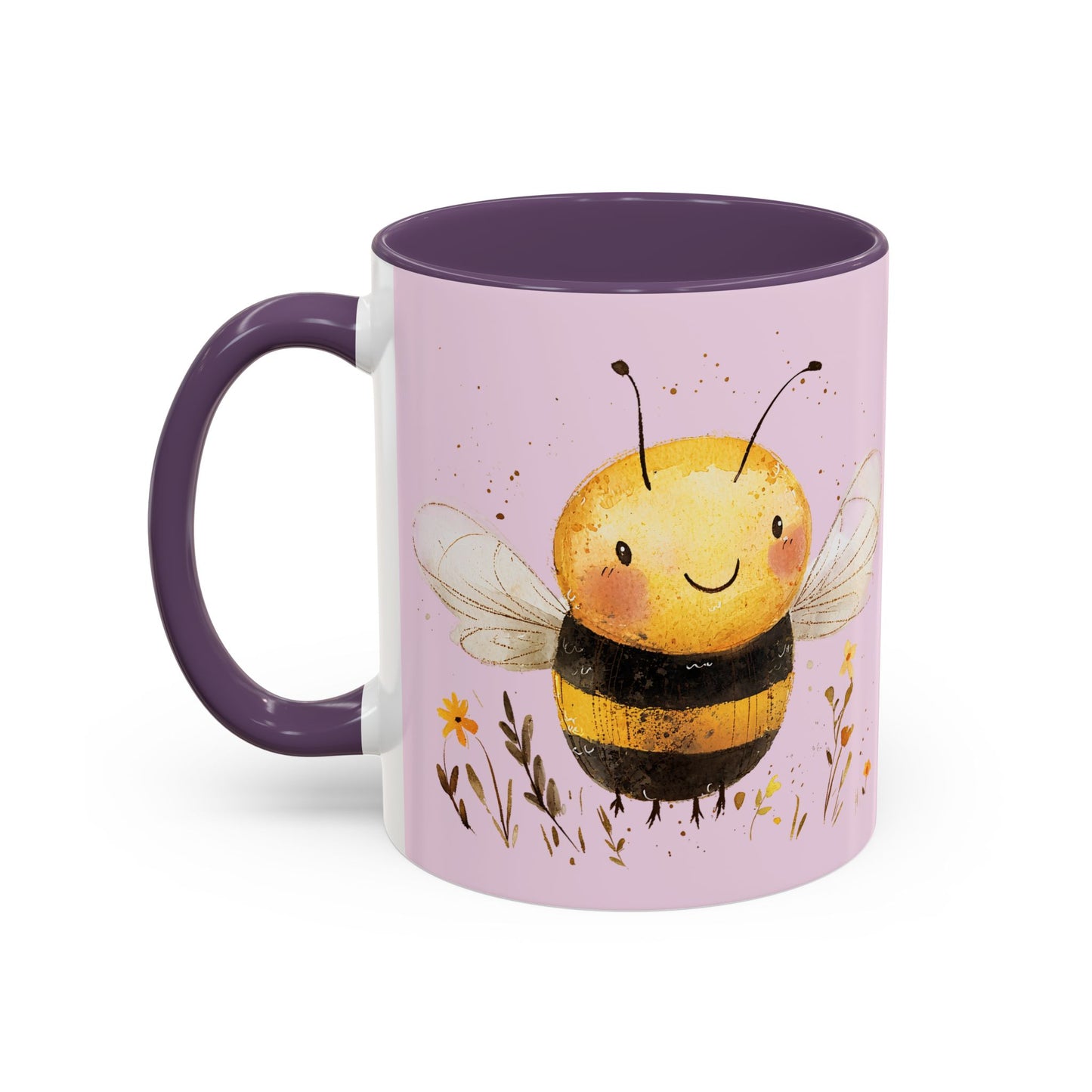 Cute Bee Accent Coffee Mug for Nature Lovers, Fun Bee Design, Gift for Friends, Bee Themed Kitchenware, Bee Lover's Mug