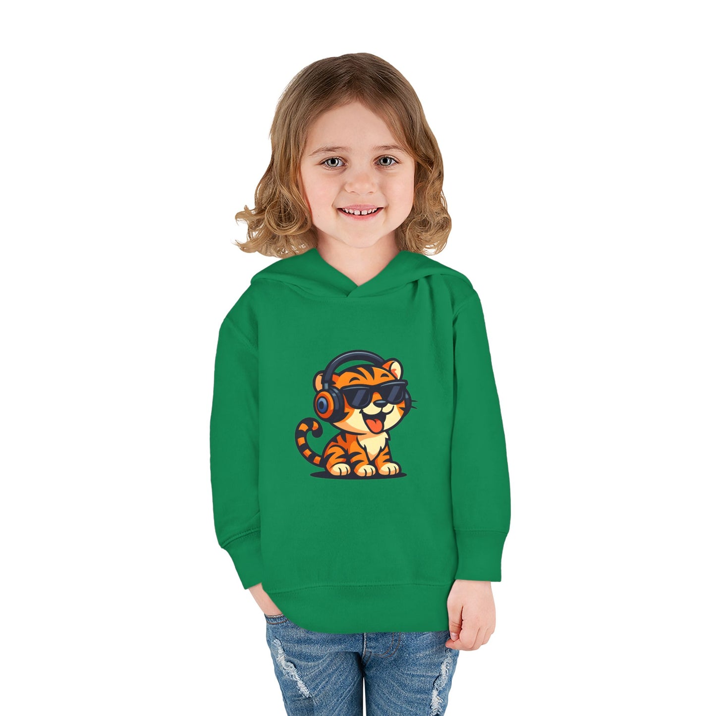 Toddler Cool Cat Fleece Hoodie - Fun Kids Apparel for Playtime, Birthday Gift, Nursery, Casual Wear, Music Lovers