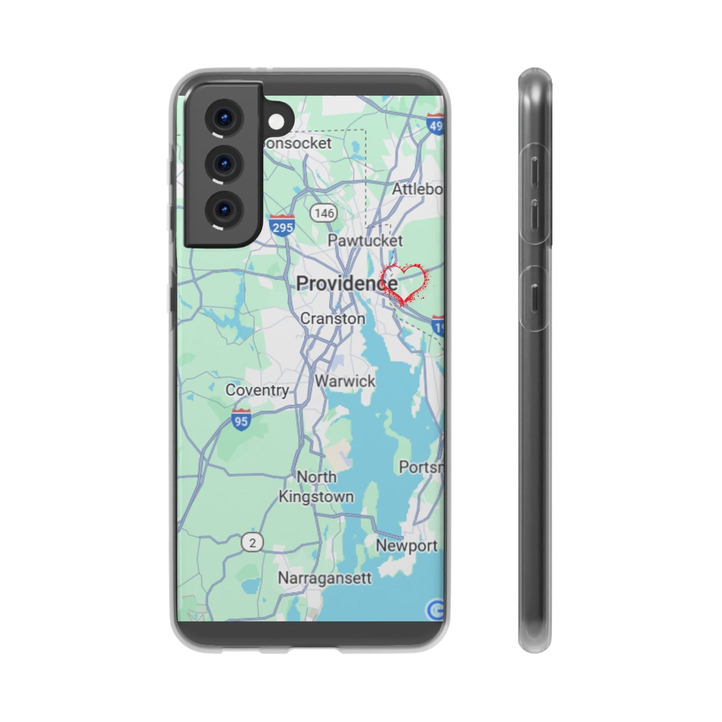 Providence Heart Map Phone Case - Custom Flexible Smartphone Protector, Gift for Her, Map Lover's Accessory, Personalized Case, Travel [...]