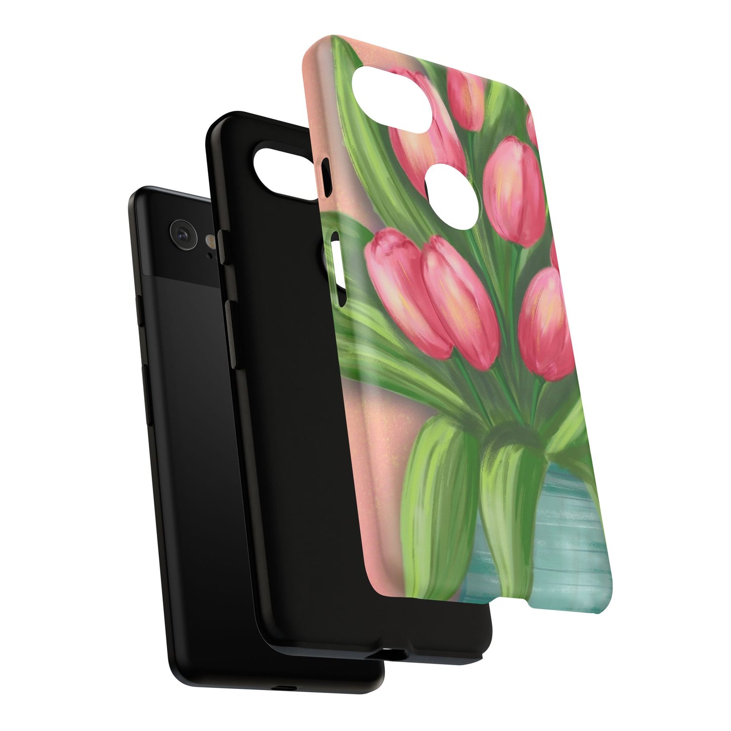 Floral Phone Case with Vibrant Tulips - Tough Cases for Garden Lovers, Spring Gifts, Nature Enthusiasts, Unique Gadget Accessories, [...]