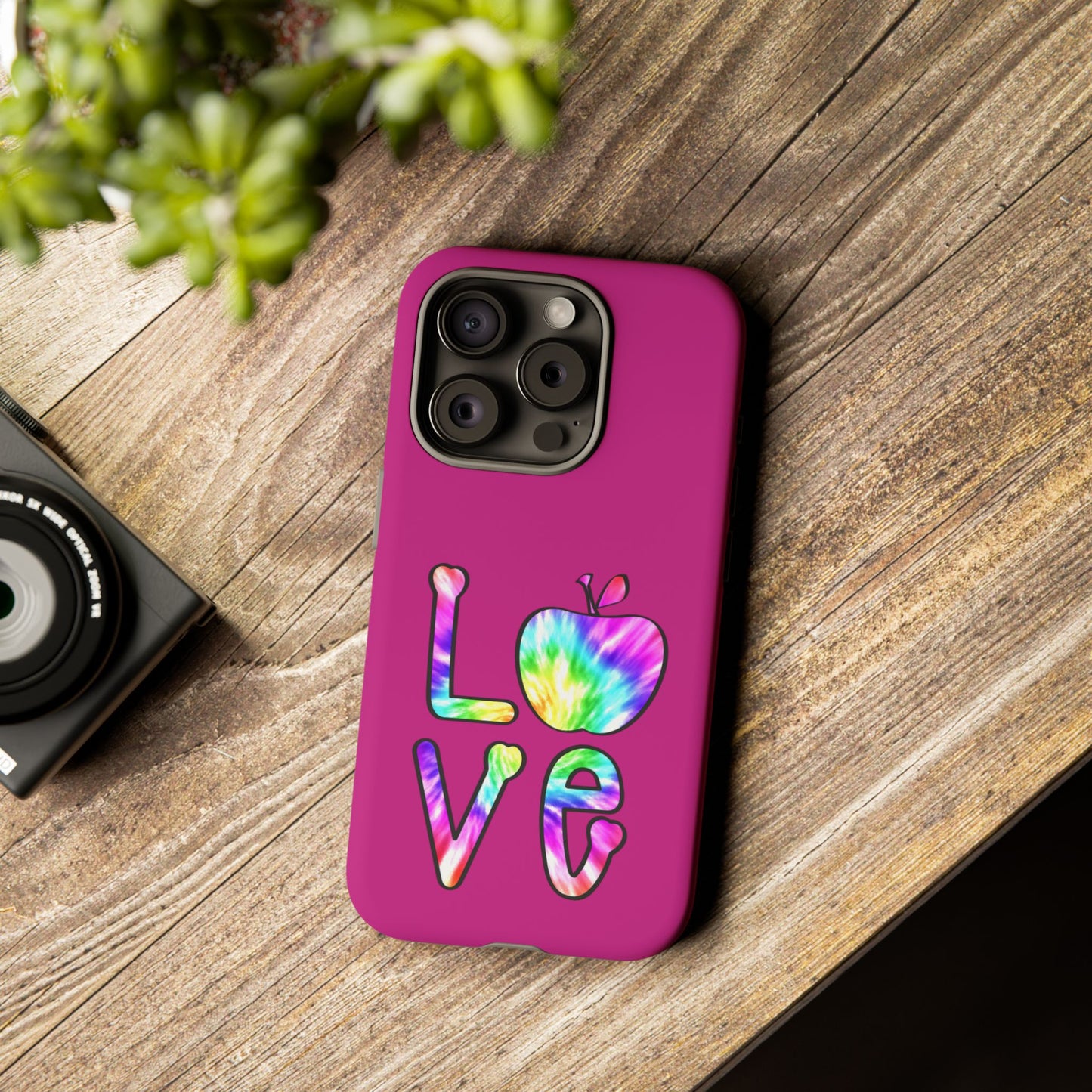 Colorful Love Phone Case, Tough Cases for iPhone, Cute Phone Accessory, Gift for Her, Summer Vibe Phone Cover