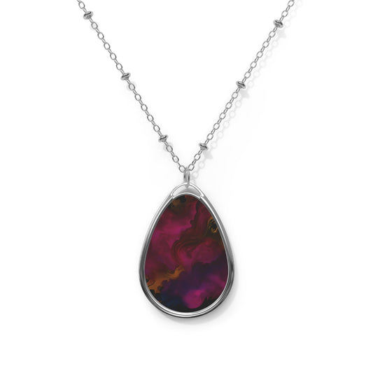 Energetic Oval Necklace, Statement Jewelry, Bohemian Gift, Layering Accessory