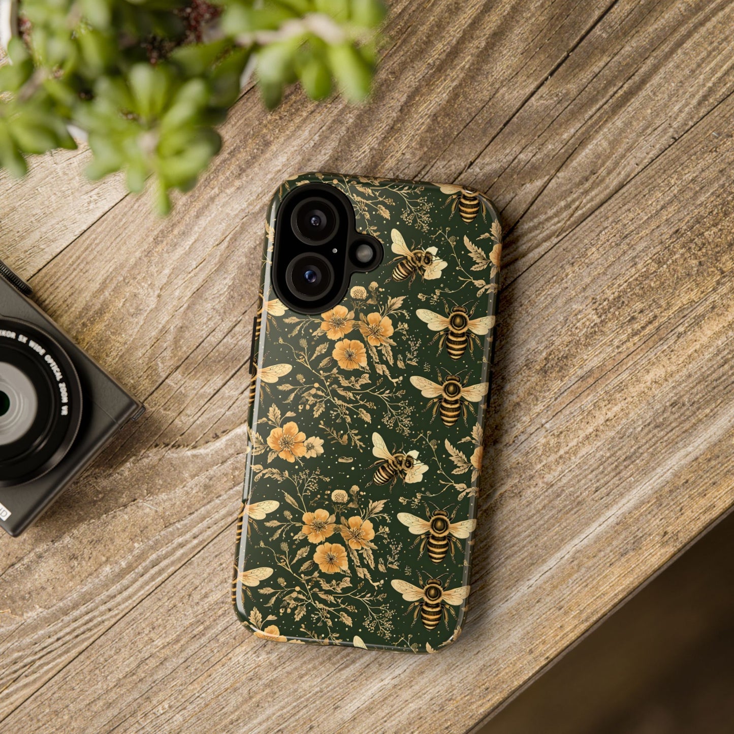Nature-Inspired Phone Case, Tough Cases for Nature Lovers, Floral Bee Design, Eco-Friendly Gift, Summer Vibes, Trendy Phone Accessory,