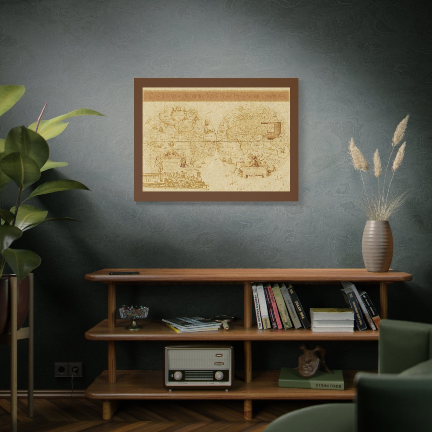 Vintage World Map Canvas Print — Matte Stretched Wall Art